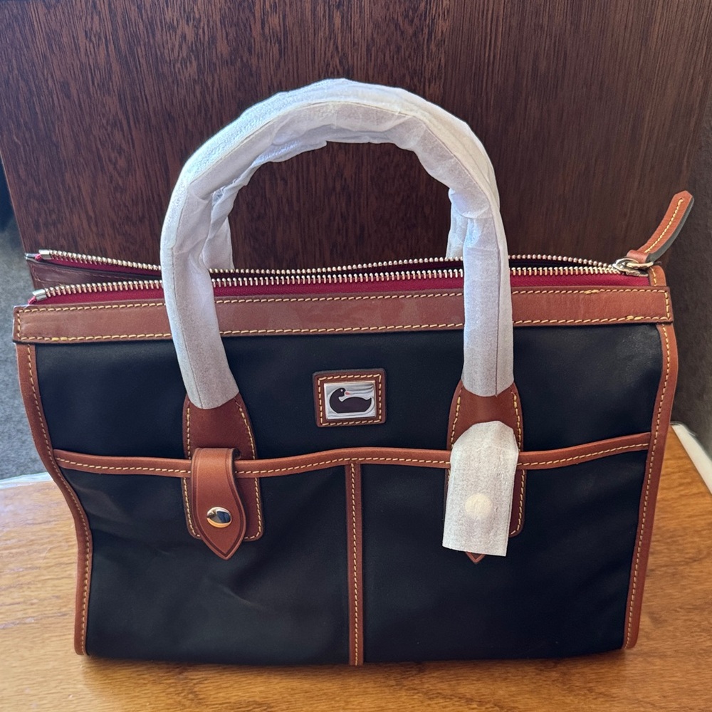 Dooney & Bourke Black and Brown Satchel
